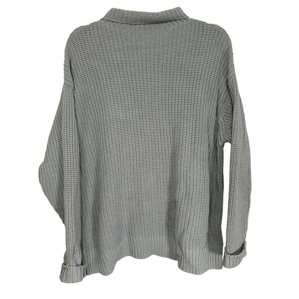 Aerie Oversized Waffle Knit Sweater Womens l Grey Gorpcore Minimalist XS‎ Cozy